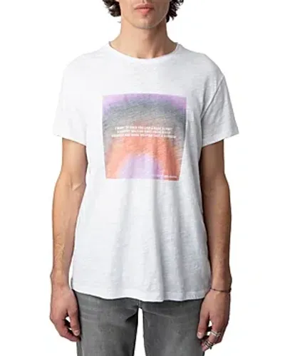 Zadig & Voltaire Toby Flamme Photoprint Tee In Blanc