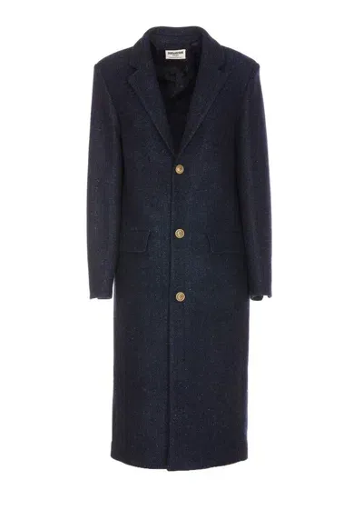 Zadig & Voltaire Coat Chevron Effect Notched Lapel In Blue