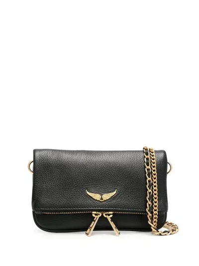 Zadig & Voltaire Rock Leather Clutch Bag In Black