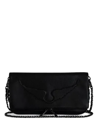 Zadig & Voltaire Zadig&voltaire Rock Wings Grained Leather Bags In Black