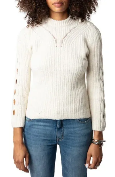 Zadig & Voltaire Sulky Merino Wool Crewneck Sweater In Flake