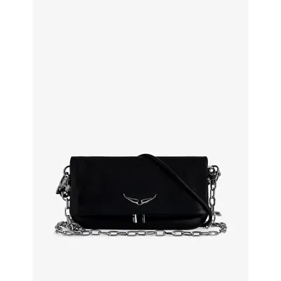 Zadig & Voltaire Zadig&voltaire Womens Noir Rock Eternal Leather Clutch Bag