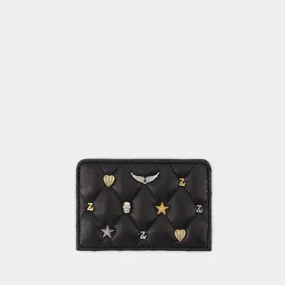 Zadig & Voltaire Zadig&voltaire Zv Pass Lucky Charms Card-holder In Black