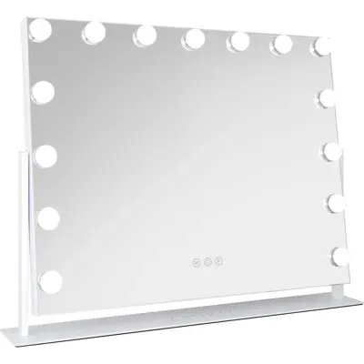 Zadro Large Vertical Hollywood Makeup Mirror With Lights In White