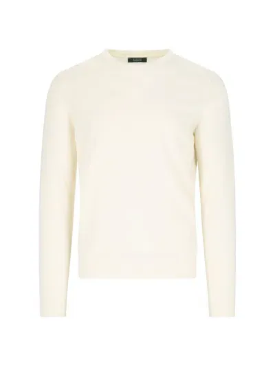 Zanone Basket-knit Cotton Jumper In White