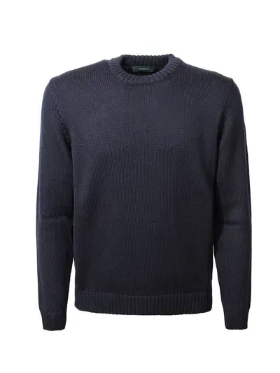 Zanone Crewneck Sweater In Blue