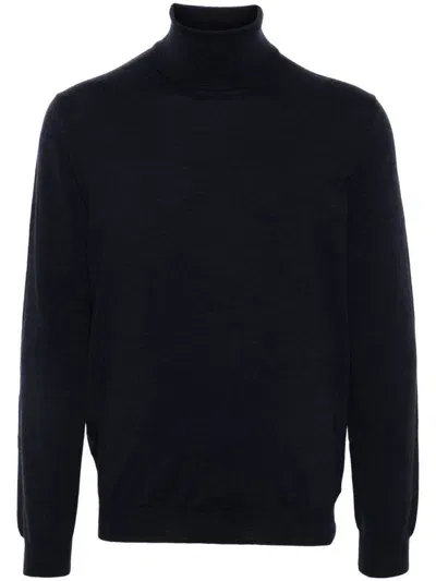 Zanone Turtleneck Sweater In Blue