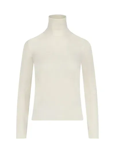 Zanone High Neck Cropped Sweater In White