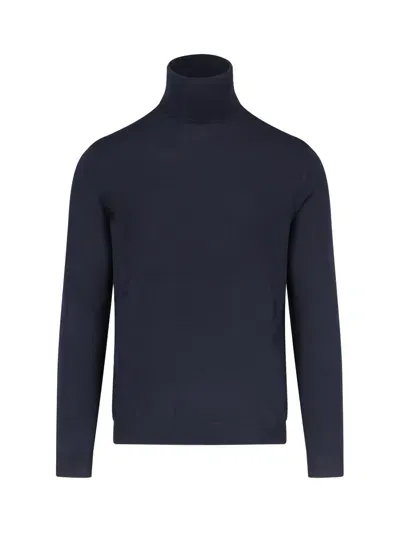 Zanone High Neck Sweater In Blue