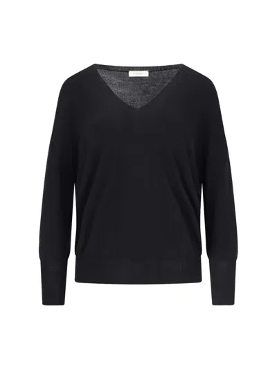 Zanone V-neck Sweater In Black