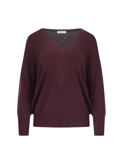 Zanone V-neck Sweater In Purple