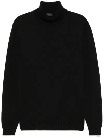 Zanone Virgin-wool Sweater In Black