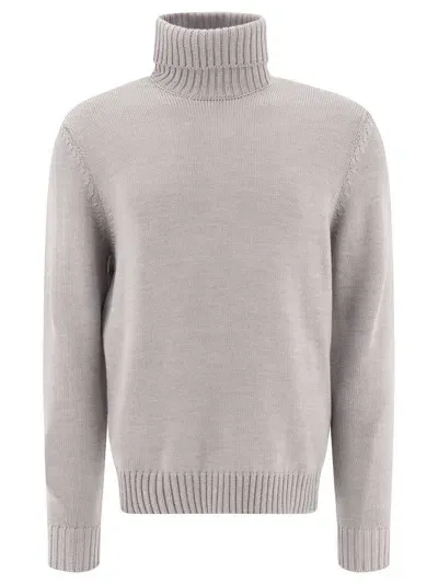 Zanone Virgin Wool Turtleneck Sweater In Grey