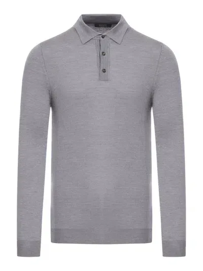 Zanone Wool Polo In Grey