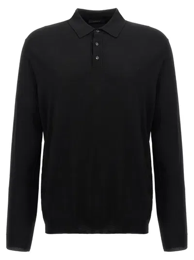 Zanone Wool  Shirt Polo Black