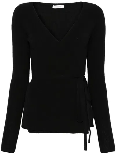 Zanone Wrap Sweater In Black