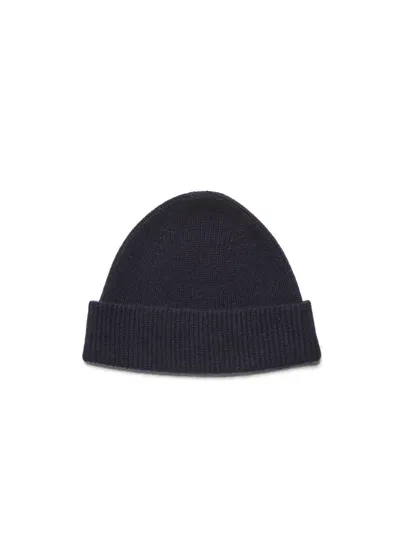 Zegna Navy Blue Oasi Cashmere Beanie In Army Green Multimélange