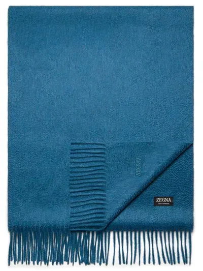 Zegna Cashmere Scarf In Blue