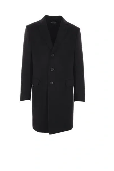 Zegna Coats In Black