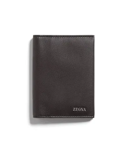 Zegna Dark Brown Secondskin Passport Case