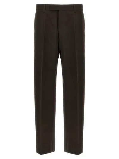 Zegna Front Pleat Pants In Dark Grey