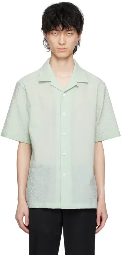 Zegna Green Button Shirt In 225 Sage Green