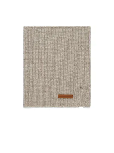 Zegna Oasi Knitted Scarf In Beige