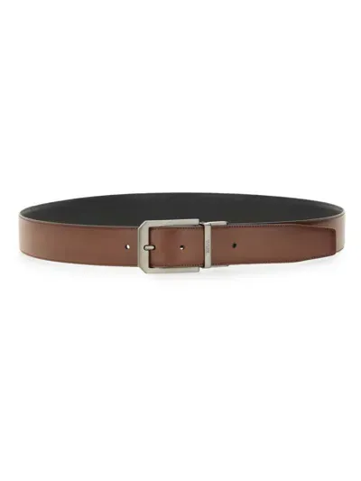 Zegna Reversible Leather Belt In Buff