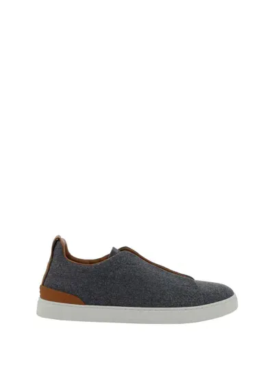 Zegna Triple Stitch Sneakers In Multicolor