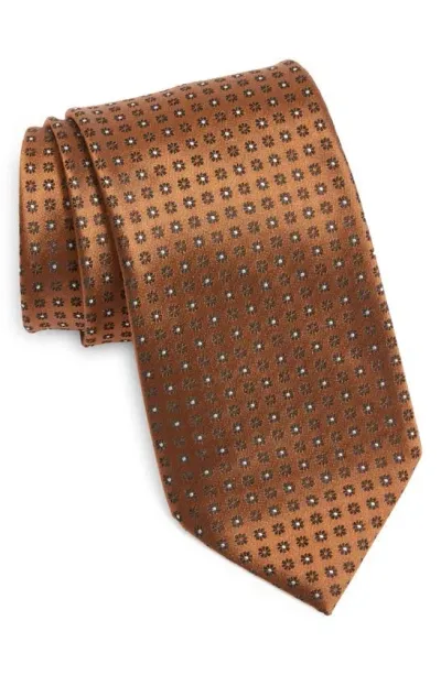 Zegna Ties Cento Fili Silk Jacquard Tie In Vicuna