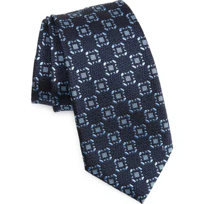 Zegna Ties Couture Geo Silk Tie In Blue