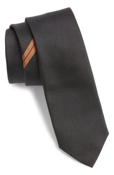 Zegna Ties Diagonal Stripe Mulberry Silk Jacquard Tie In Vicuna