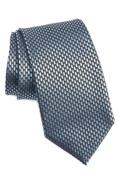 Zegna Ties Fili Dot Mulberry Silk Tie In Light Blue