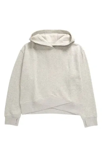 Zella Girl Kids' Cloud Fleece Crossover Hoodie In Grey Light Heather