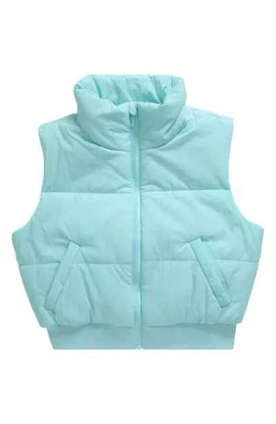 Zella Girl Kids' Layer Up Puffy Vest In Blue Aqua