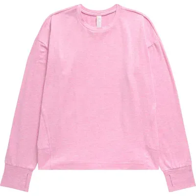 Zella Girl Kids' Restore Oversize Long Sleeve T-shirt In Pink Shade