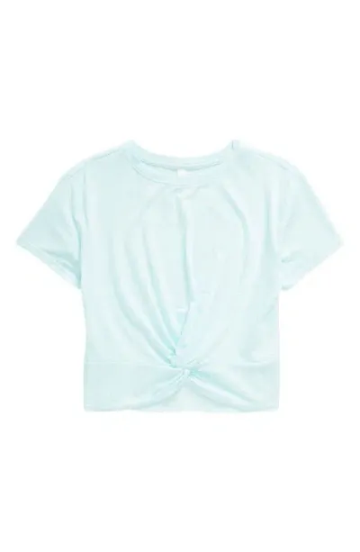 Zella Girl Kids' Twist Front T-shirt In Teal Retreat