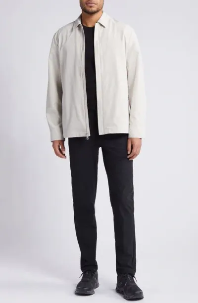 Zella Stretch Shirt Jacket In Grey Pebble