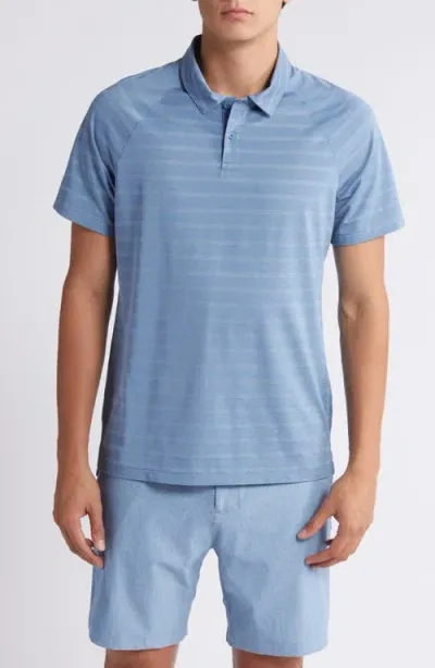 Zella Stripe Performance Court Polo In Blue Coronet