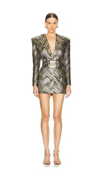 Zhivago Makin' Mischief Blazer Dress In Metallic Gold