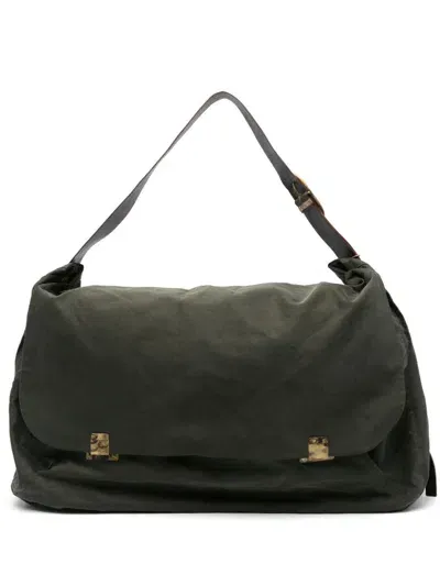 Ziggy Chen Cotton Shoulder Bag In Green