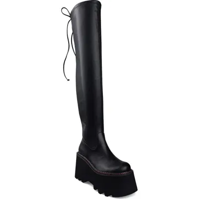 Zigi Blakely Over The Knee Platform Boot In Black Faux O