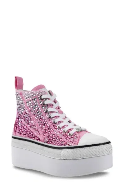 Zigi Carmensa Embellished Platform High Top Sneaker In Pink