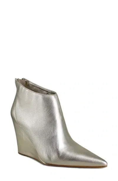 Zigi Elina Pointed Toe Bootie In Gold Leather