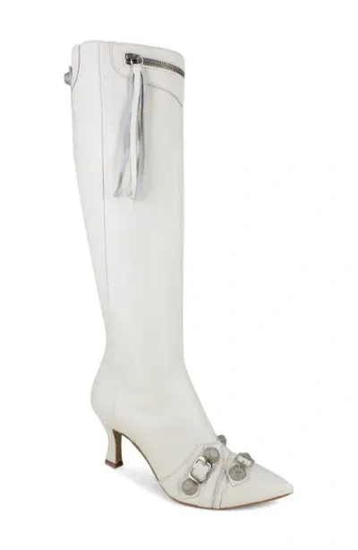 Zigi Ivara Knee High Boot In Off White