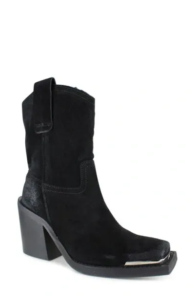 Zigi Joshi Western Boot In Black Suede