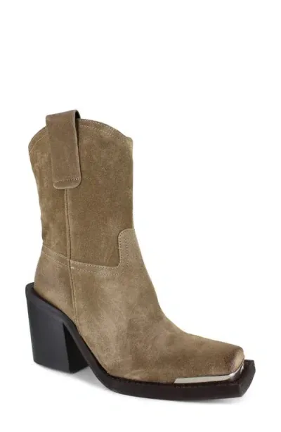 Zigi Joshi Western Boot In Tan Suede