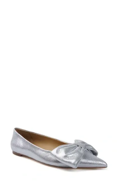 Zigi Manelik Pointed Toe Flat In Silver