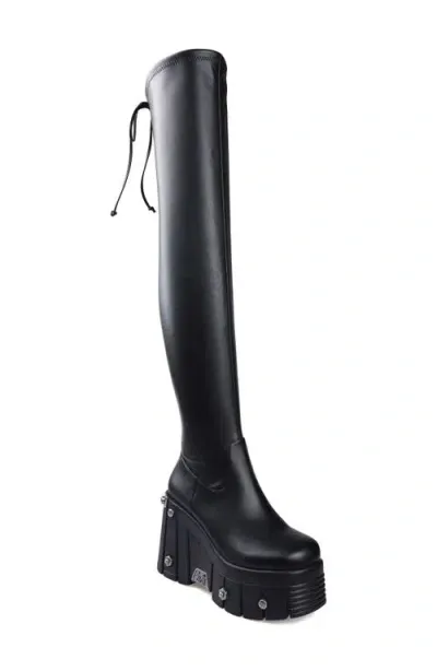 Zigi Rakena Over The Knee Platform Boot In Black