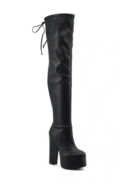 Ziginy Laia Over The Knee Platform Boot In Black